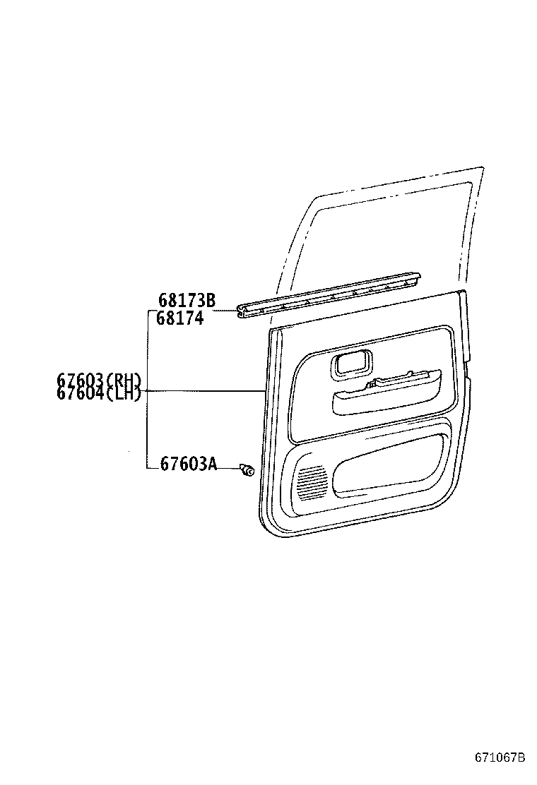 67003-35110 PANEL SUB-ASSY, REAR DOOR, RH product image