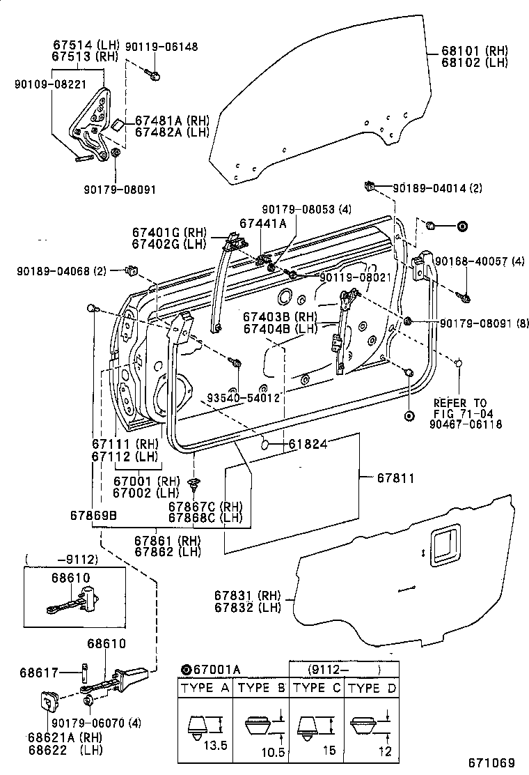 67002-17080 PANEL SUB-ASSY, FRONT DOOR, LH product image
