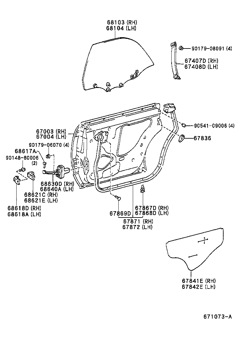 67003-30530 PANEL SUB-ASSY, REAR DOOR, RH product image