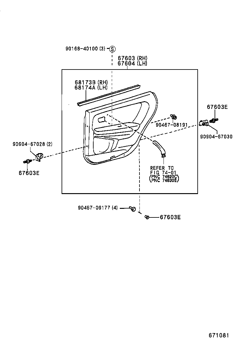 67003-30530 PANEL SUB-ASSY, REAR DOOR, RH product image