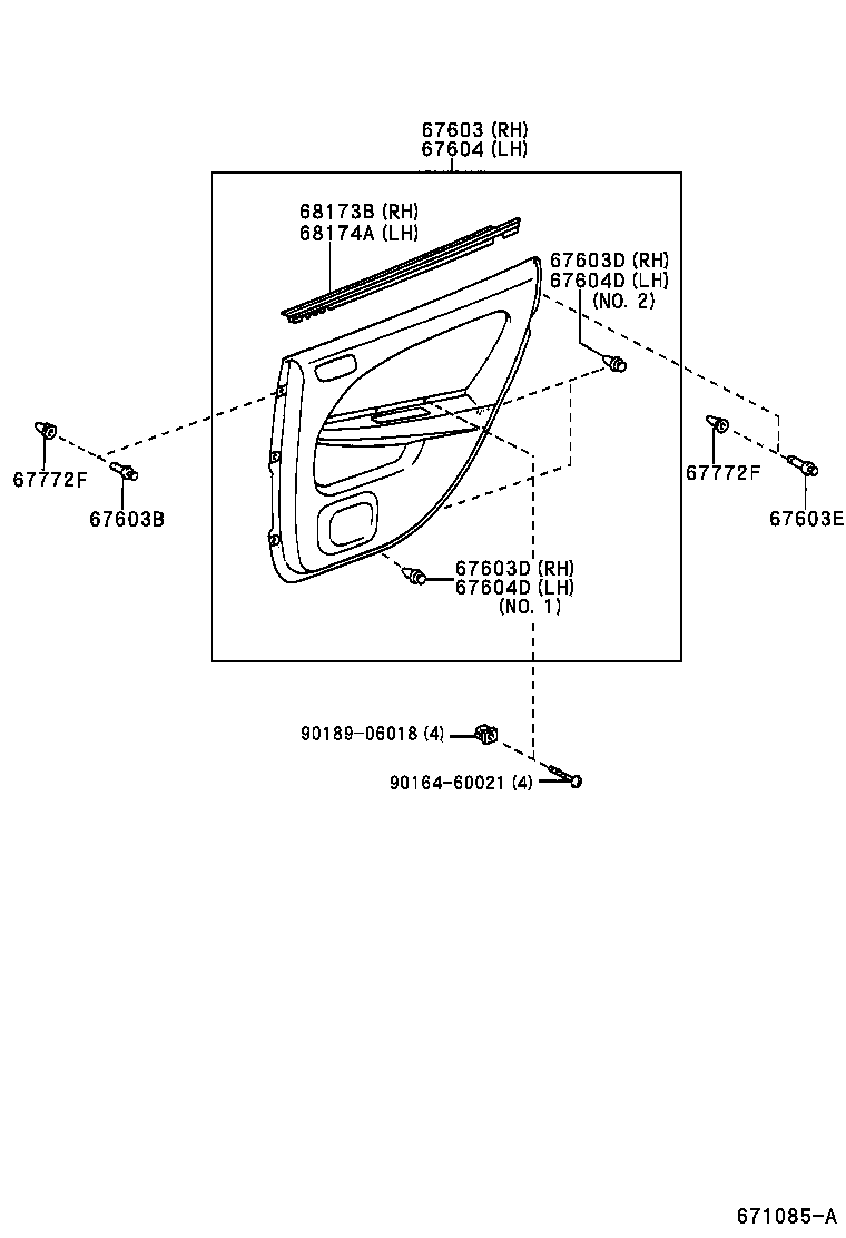67004-21090 PANEL SUB-ASSY, REAR DOOR, LH product image