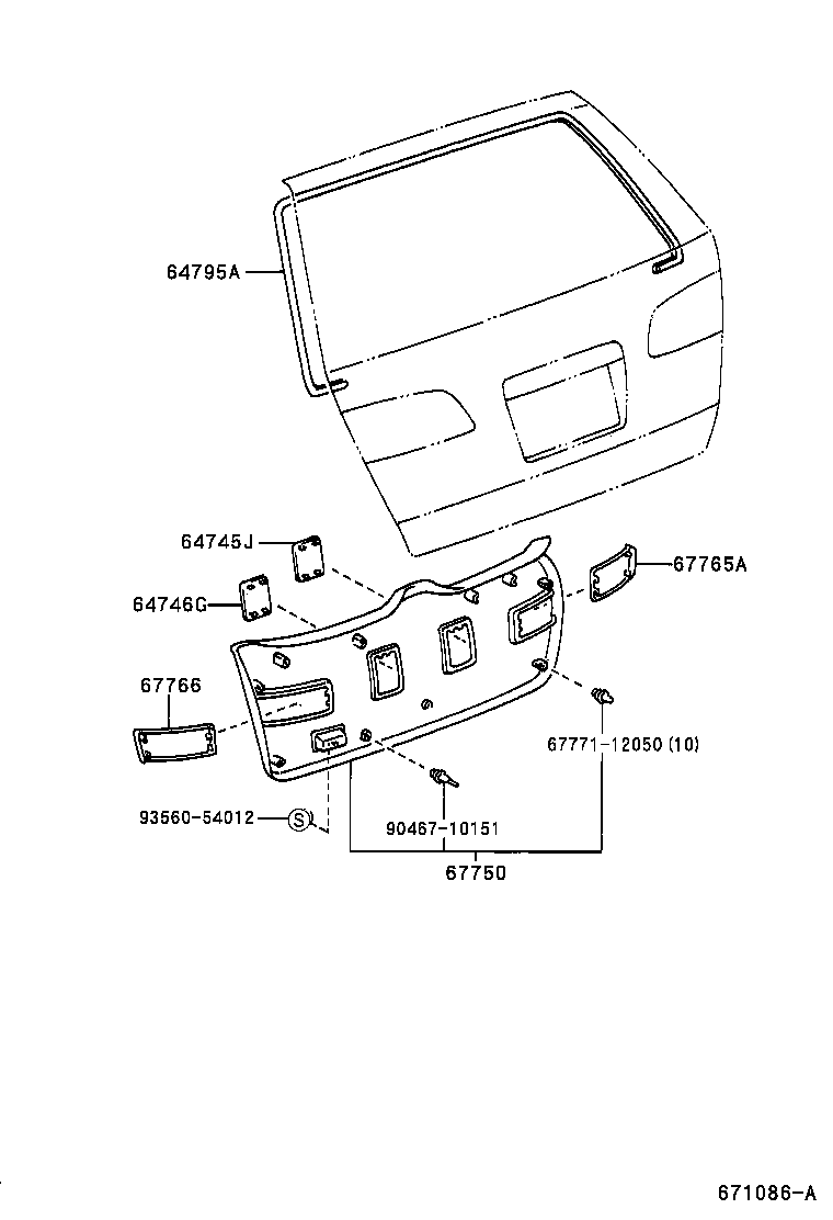 68131-21140 GLASS, BACK DOOR product image