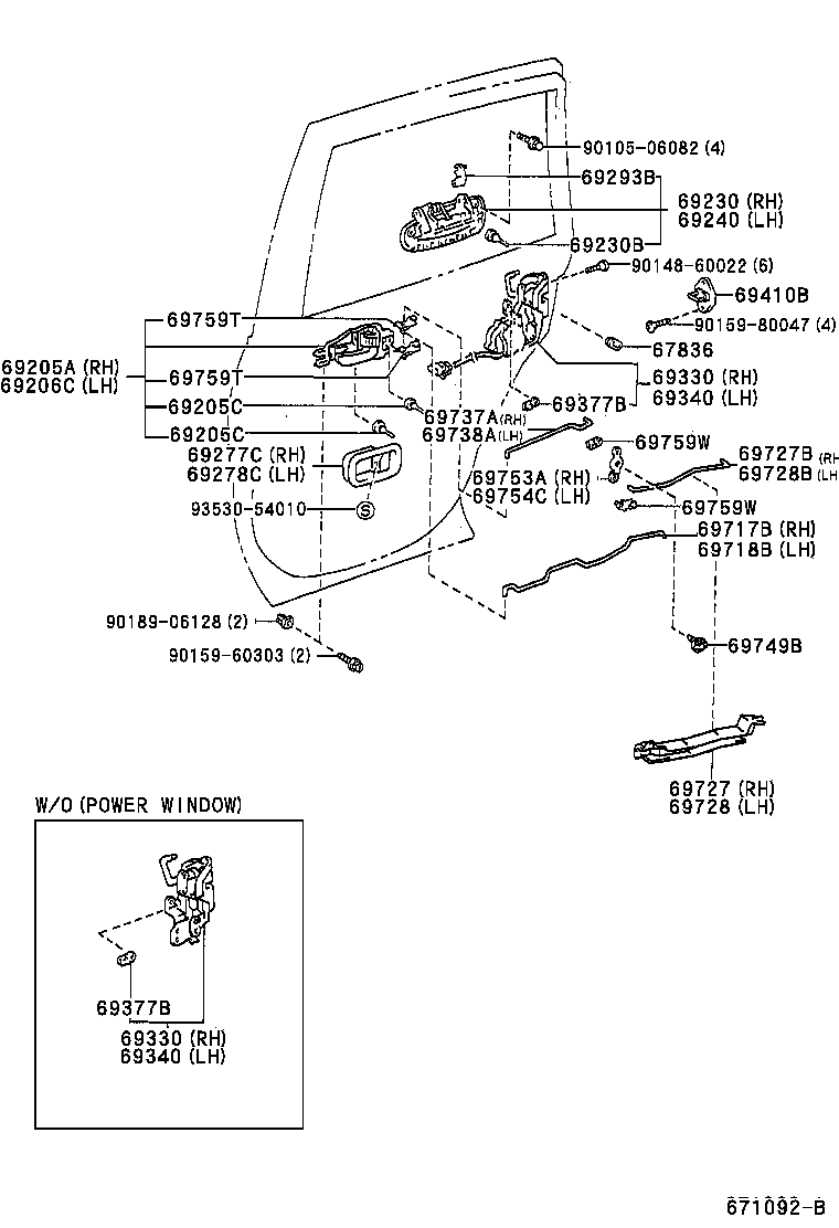 Toyota 69230-12150-A3 HANDLE ASSY, REAR DOOR OUTSIDE, RH