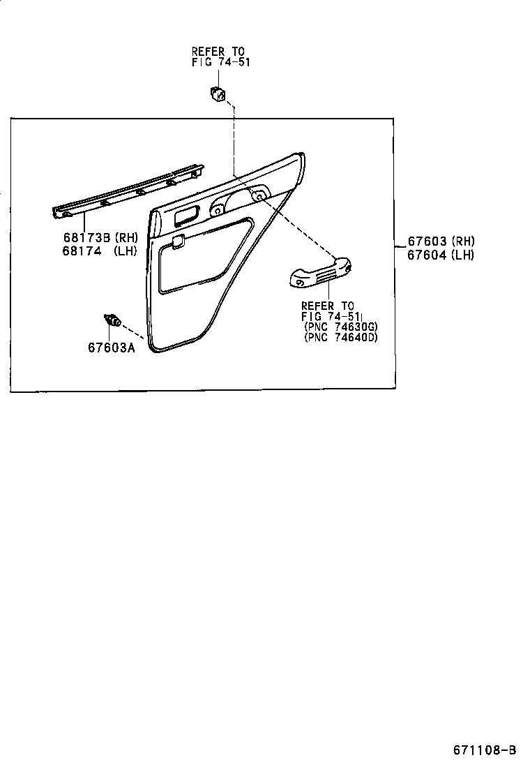 Toyota 67640-42150-B0 BOARD SUB-ASSY, REAR DOOR TRIM, LH