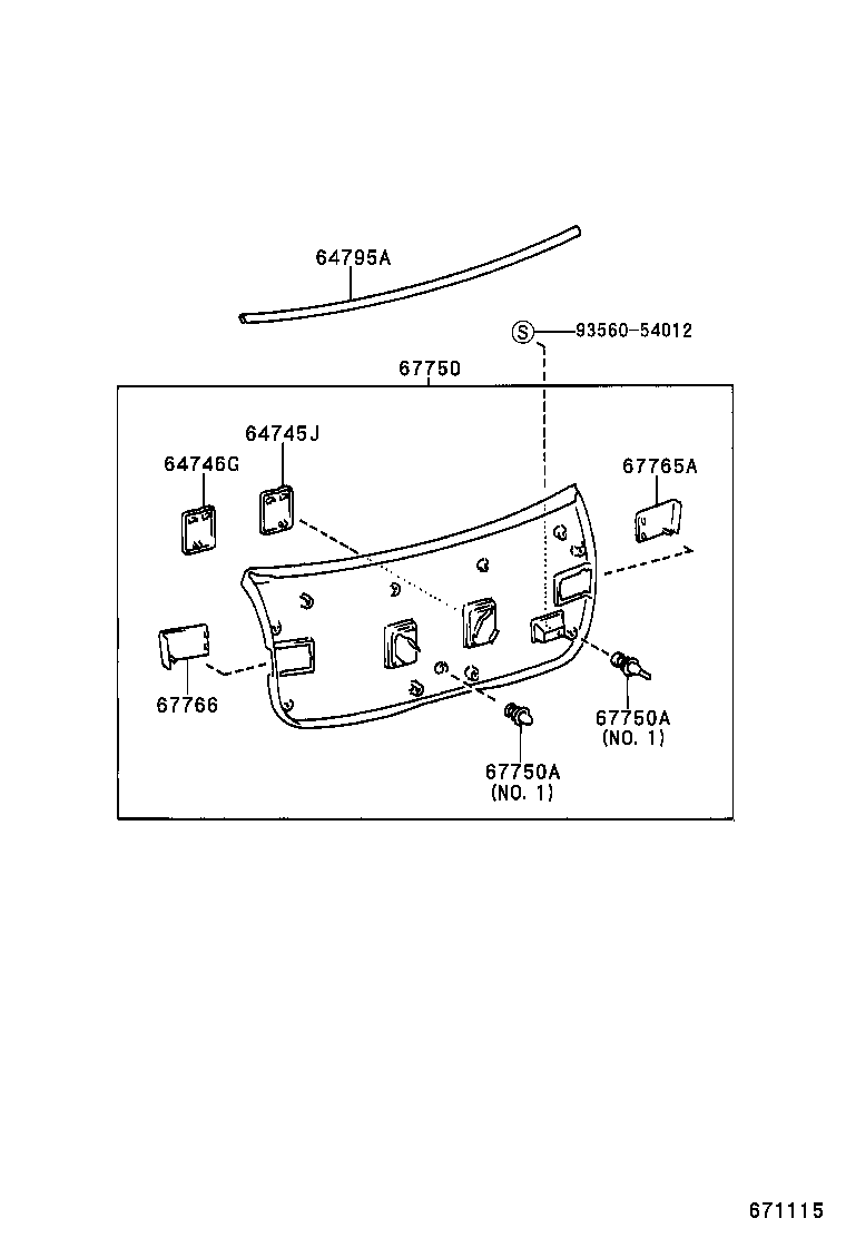 64795-05030 TRIM, BACK WINDOW OPENING product image