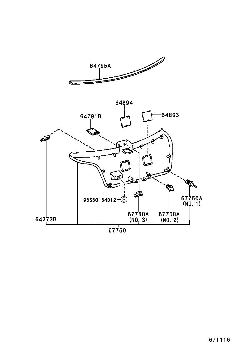 64795-05030 TRIM, BACK WINDOW OPENING product image