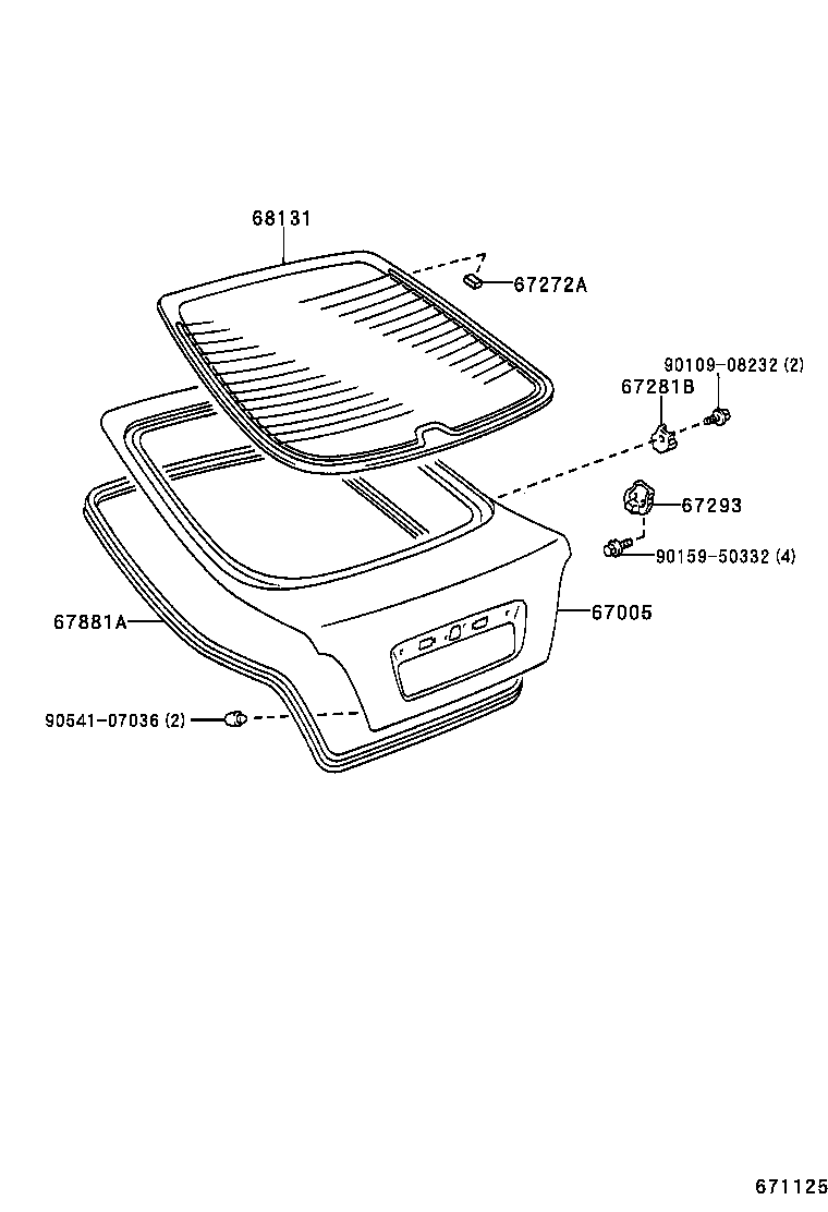 64795-05030 TRIM, BACK WINDOW OPENING product image