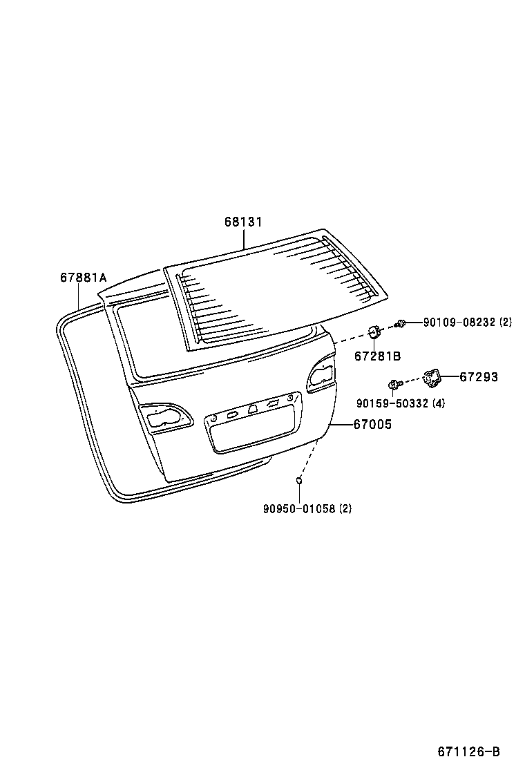 64795-05030 TRIM, BACK WINDOW OPENING product image