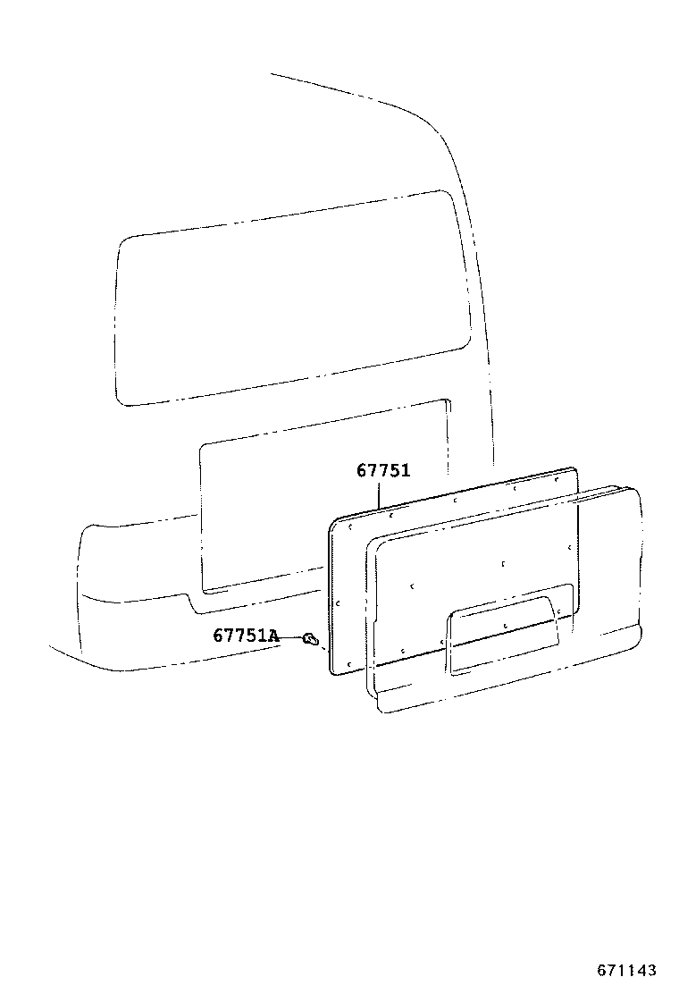 67008-0S010 PANEL SUB-ASSY, BACK DOOR product image