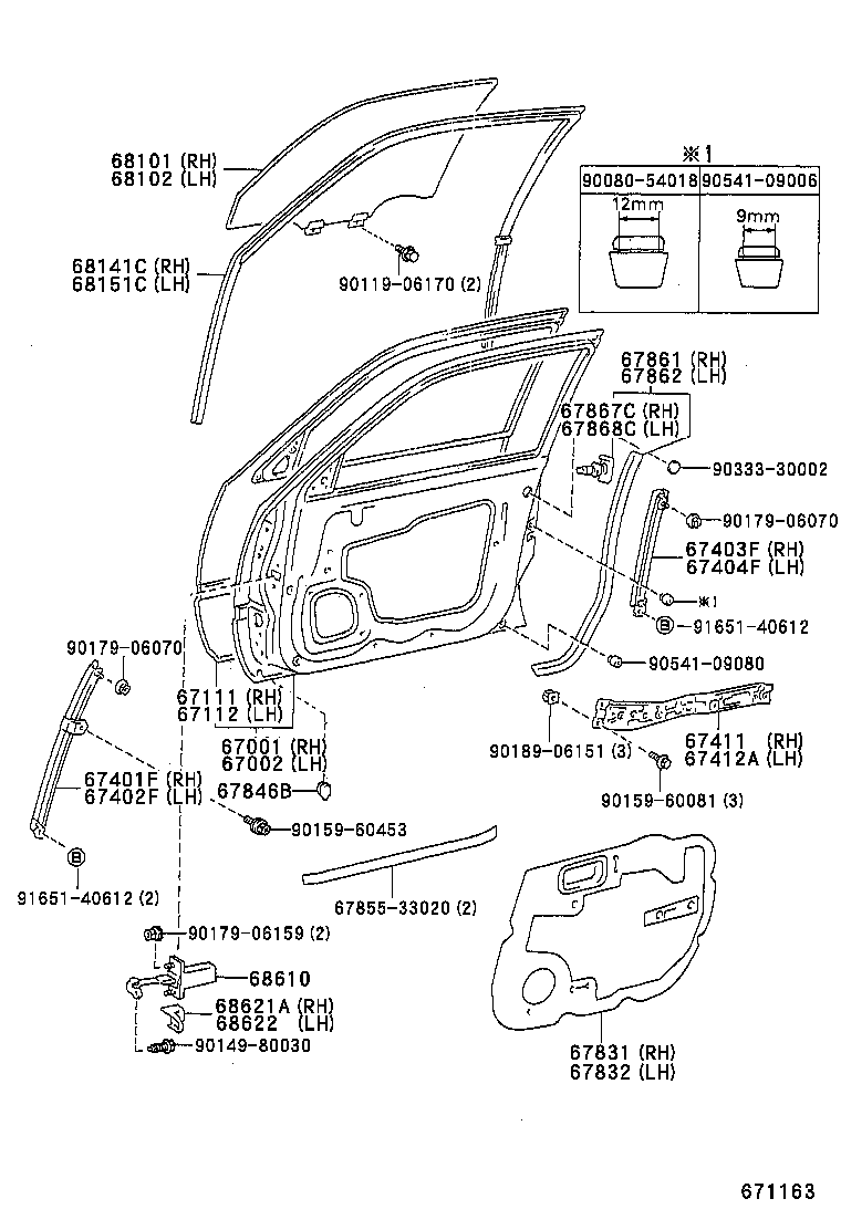 67620-06331-K2 BOARD SUB-ASSY, FRONT DOOR TRIM, LH product image