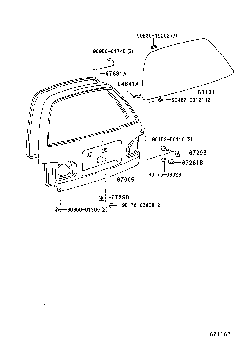 67005-06050 PANEL SUB-ASSY, BACK DOOR product image