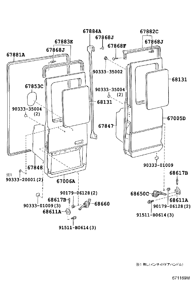 67006-36060 PANEL SUB-ASSY, BACK DOOR, LH product image