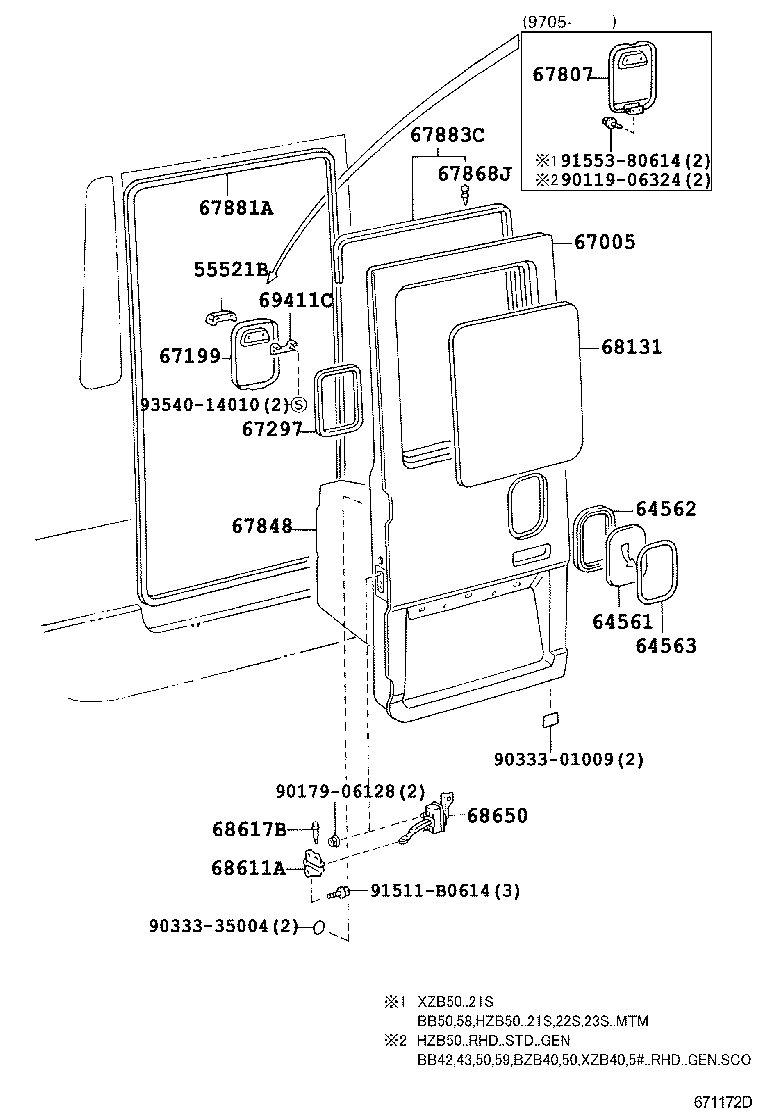 67005-36080 PANEL SUB-ASSY, BACK DOOR, RH product image