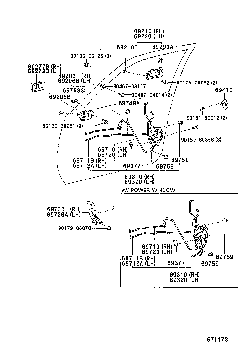 69210-33050 HANDLE ASSY, FRONT DOOR, OUTSIDE RH product image
