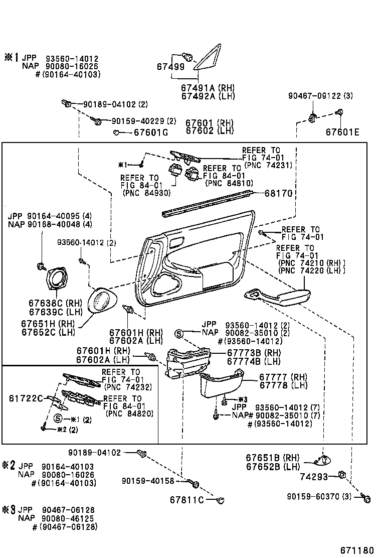 67620-06331-K2 BOARD SUB-ASSY, FRONT DOOR TRIM, LH product image