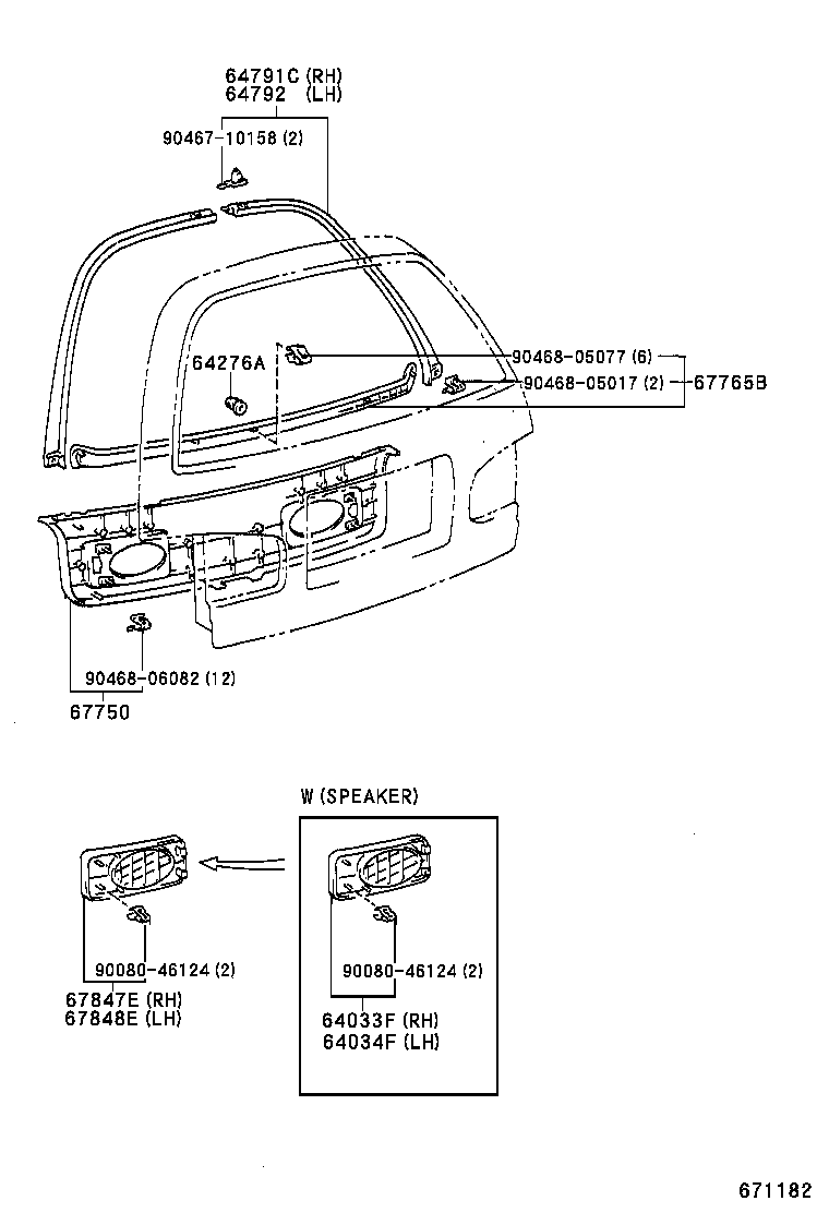67005-06050 PANEL SUB-ASSY, BACK DOOR product image