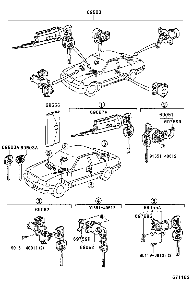 69005-30860 CYLINDER SET, LOCK product image