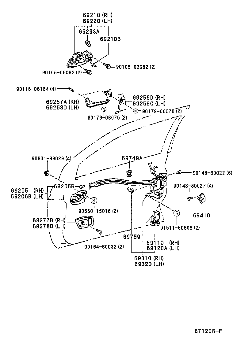 69110-47010 ACTUATOR ASSY, FRONT DOOR LOCK, RH product image