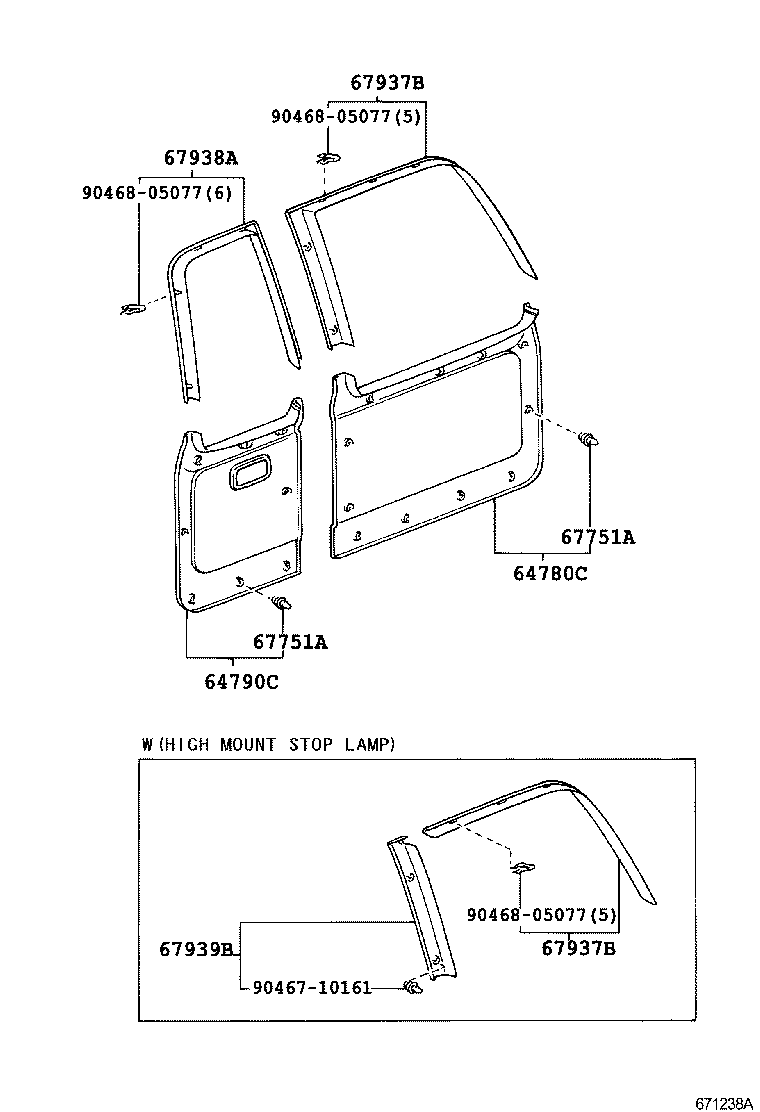 67005-6B100 PANEL SUB-ASSY, BACK DOOR product image