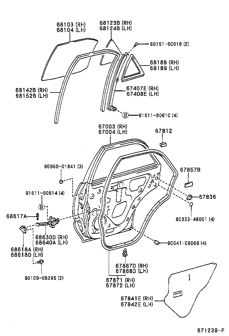 67003-48012 PANEL SUB-ASSY, REAR DOOR, RH product image
