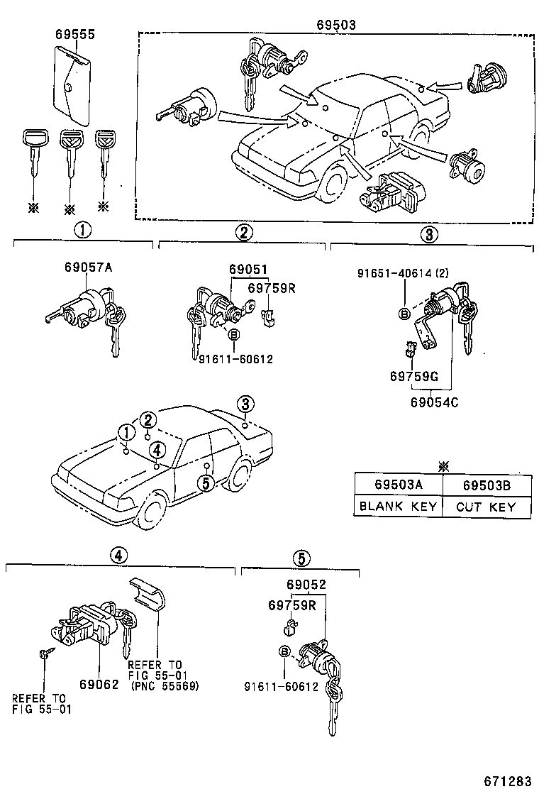 69005-30660 CYLINDER SET, LOCK product image