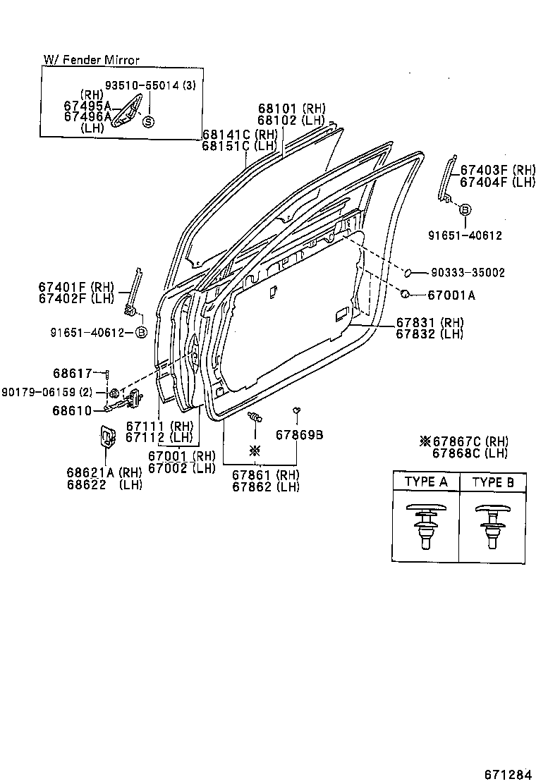 67002-30760 PANEL SUB-ASSY, FRONT DOOR, LH product image
