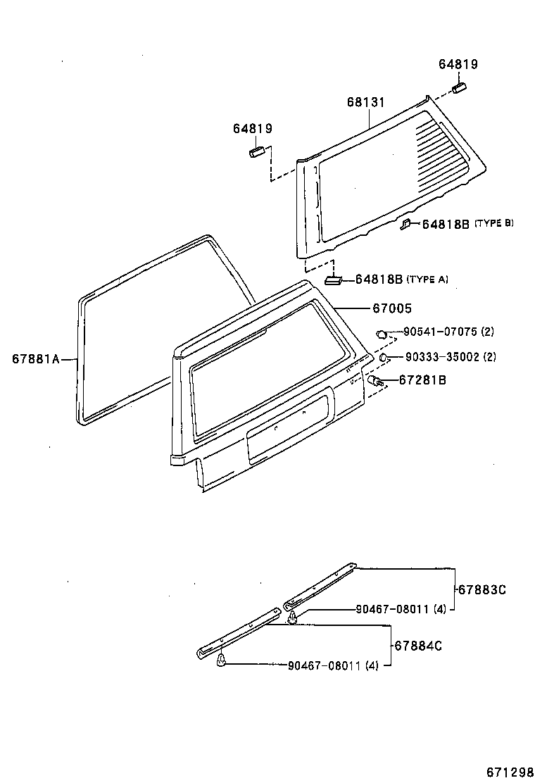 67005-31040 PANEL SUB-ASSY, BACK DOOR product image