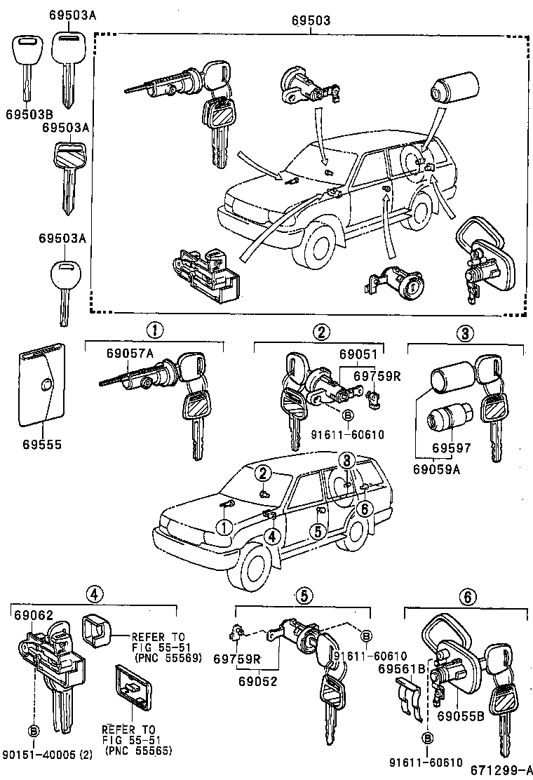 69005-60130 CYLINDER SET, LOCK product image