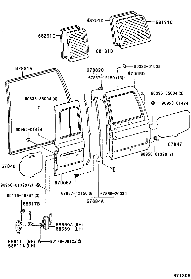 67005-60040 PANEL SUB-ASSY, BACK DOOR, RH product image