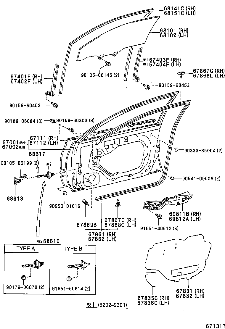 67002-21060 PANEL SUB-ASSY, FRONT DOOR, LH product image