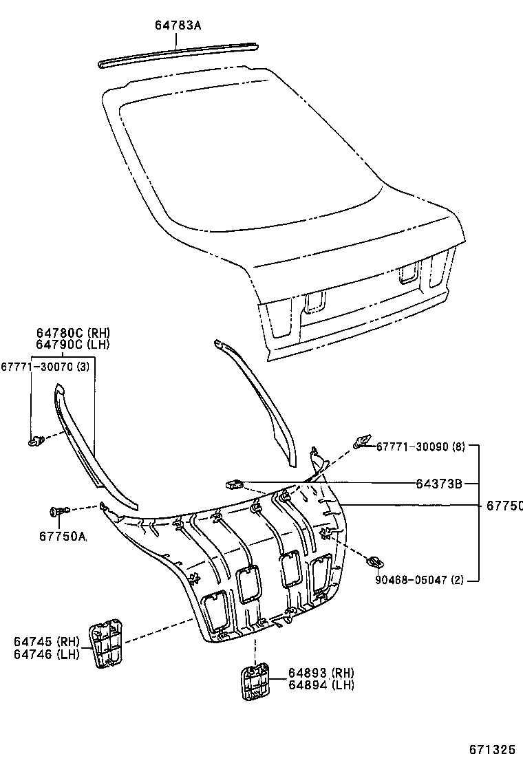 68131-20530 GLASS, BACK DOOR product image