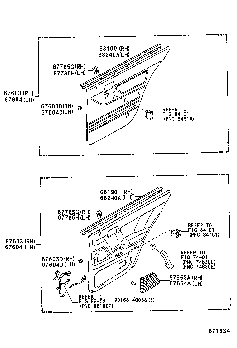 67003-31071 PANEL SUB-ASSY, REAR DOOR, RH product image