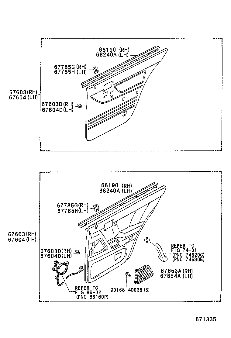 67003-30460 PANEL SUB-ASSY, REAR DOOR, RH product image