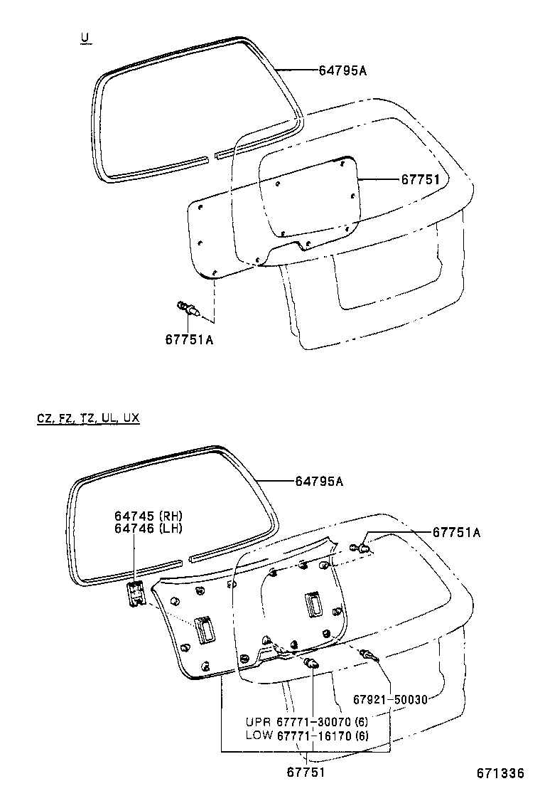 67005-21561 PANEL SUB-ASSY, BACK DOOR product image