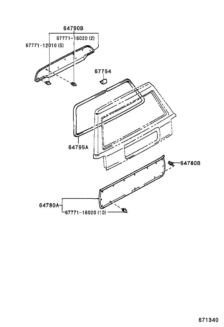 67005-31040 PANEL SUB-ASSY, BACK DOOR product image