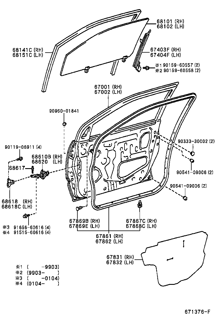 67002-44020 PANEL SUB-ASSY, FRONT DOOR, LH product image