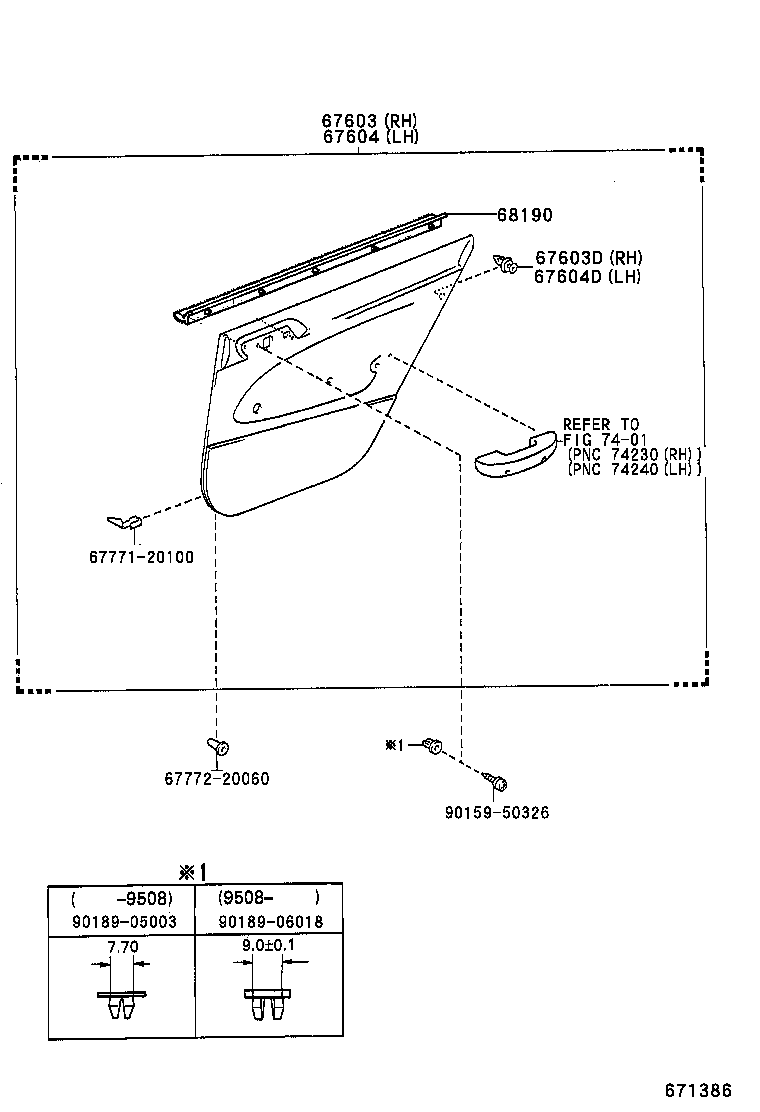 67004-21080 PANEL SUB-ASSY, REAR DOOR, LH product image