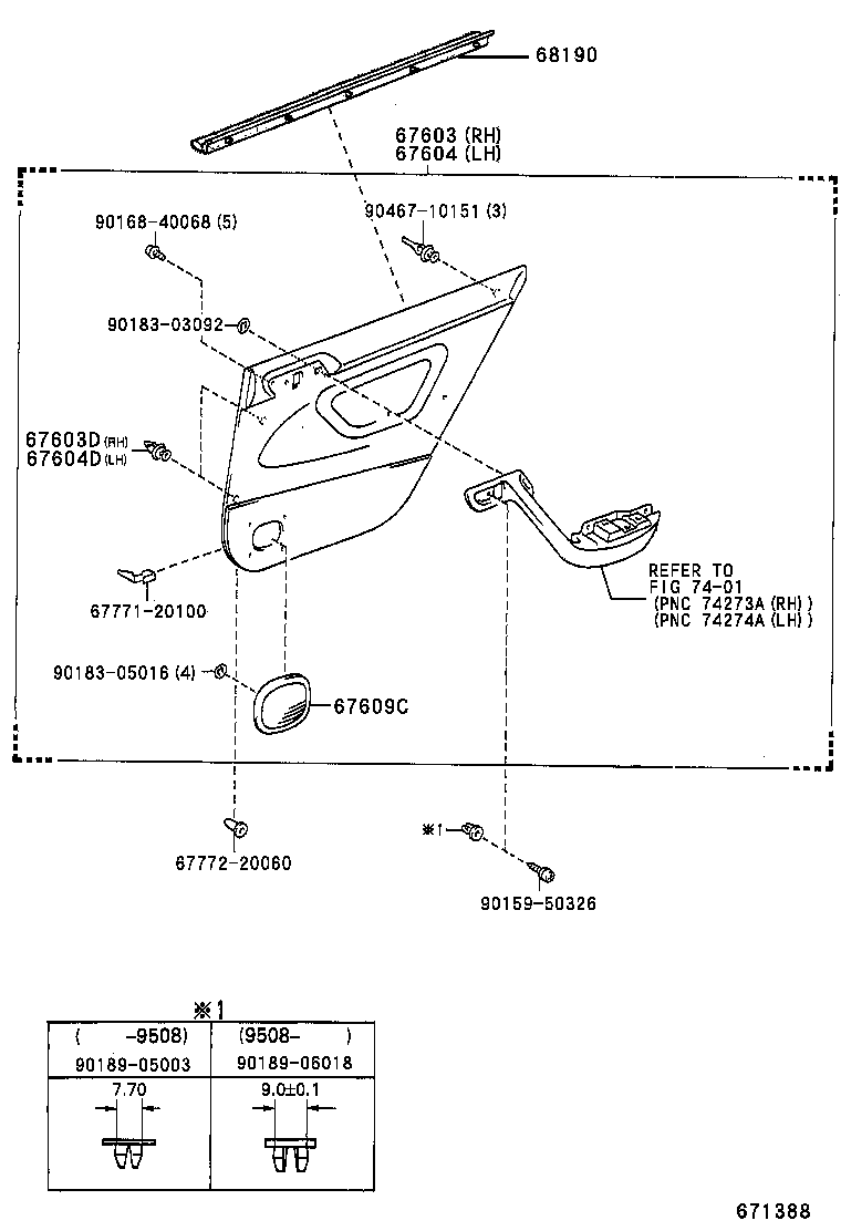 67004-21080 PANEL SUB-ASSY, REAR DOOR, LH product image