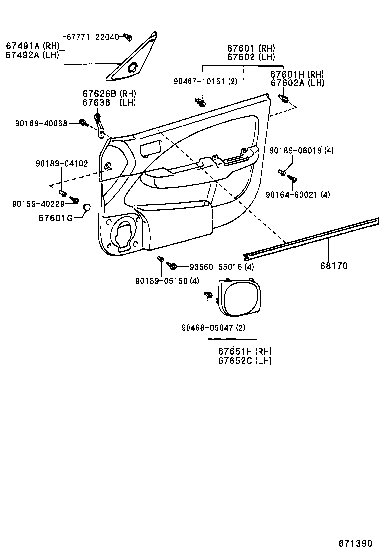 67112-21030 PANEL, FRONT DOOR, OUTER LH product image