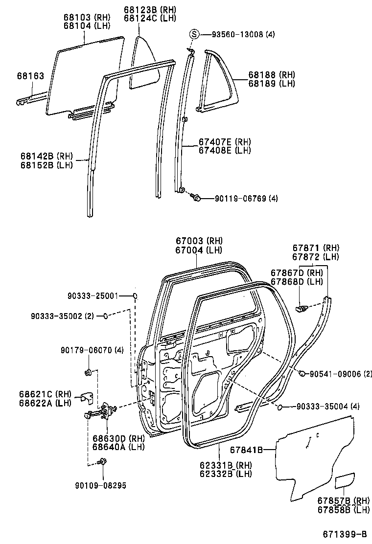 67003-35120 PANEL SUB-ASSY, REAR DOOR, RH product image