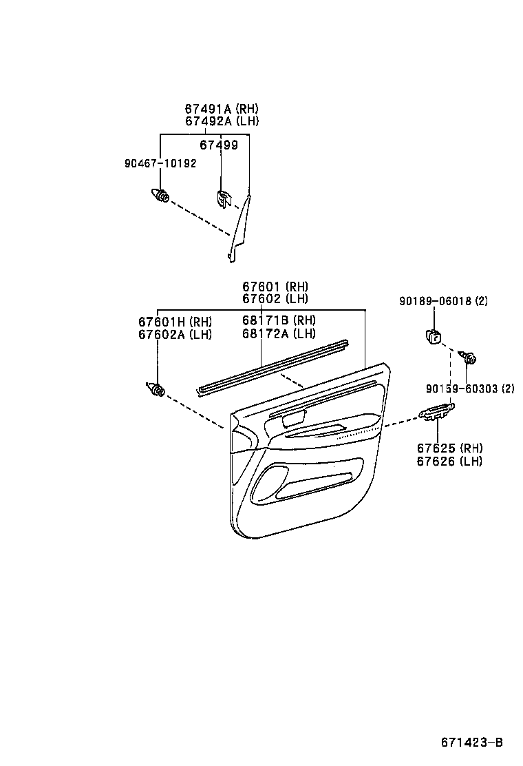 67404-44040 FRAME SUB-ASSY, FRONT DOOR, REAR LOWER LH product image
