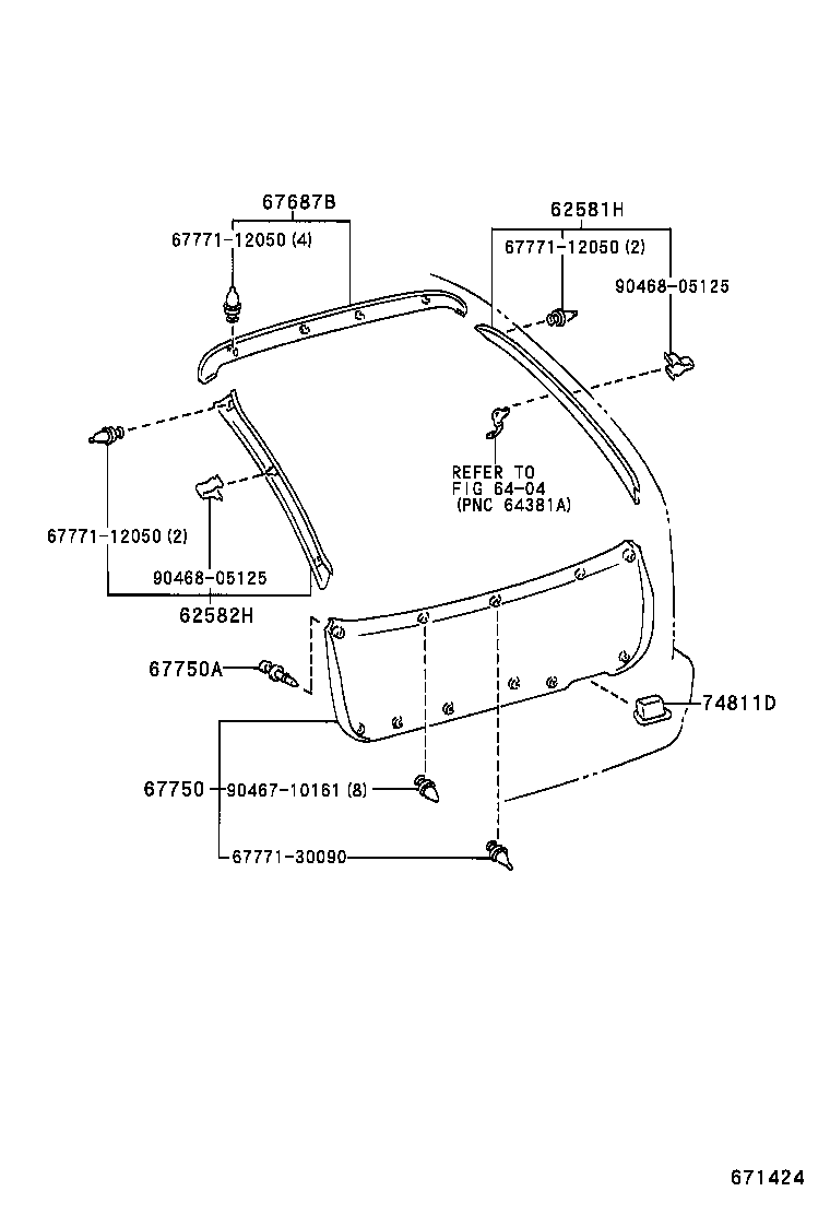 67005-44050 PANEL SUB-ASSY, BACK DOOR product image