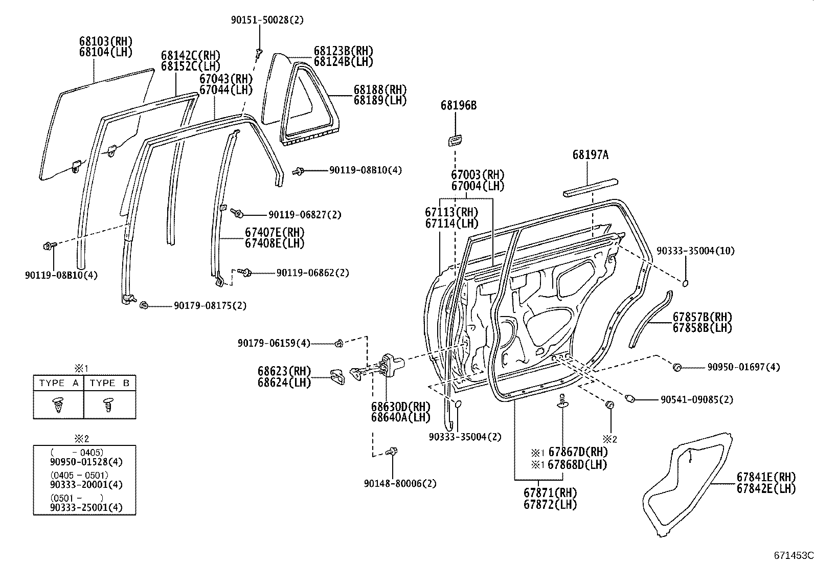 67003-40050 PANEL SUB-ASSY, REAR DOOR, RH product image