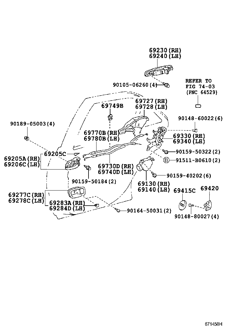 Toyota 69140-51010 ACTUATOR ASSY, REAR DOOR LOCK, LH