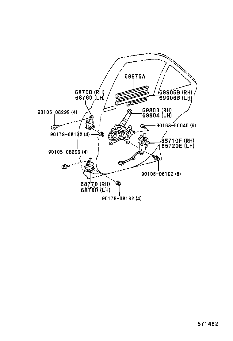69975-53010 FILLER, REAR DOOR GLASS CHANNEL product image