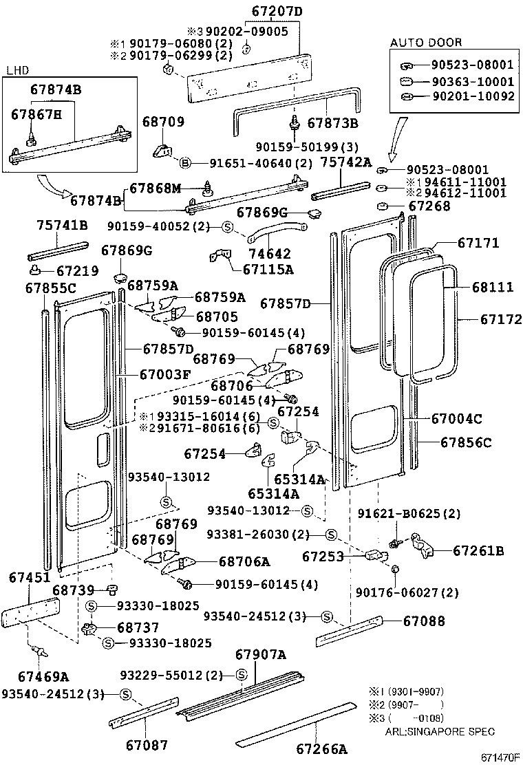 67003-36140 PANEL SUB-ASSY, SLIDE DOOR product image