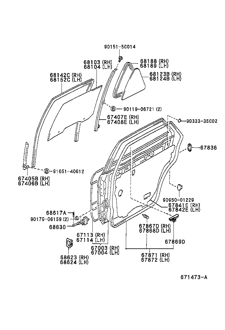 67003-31071 PANEL SUB-ASSY, REAR DOOR, RH product image