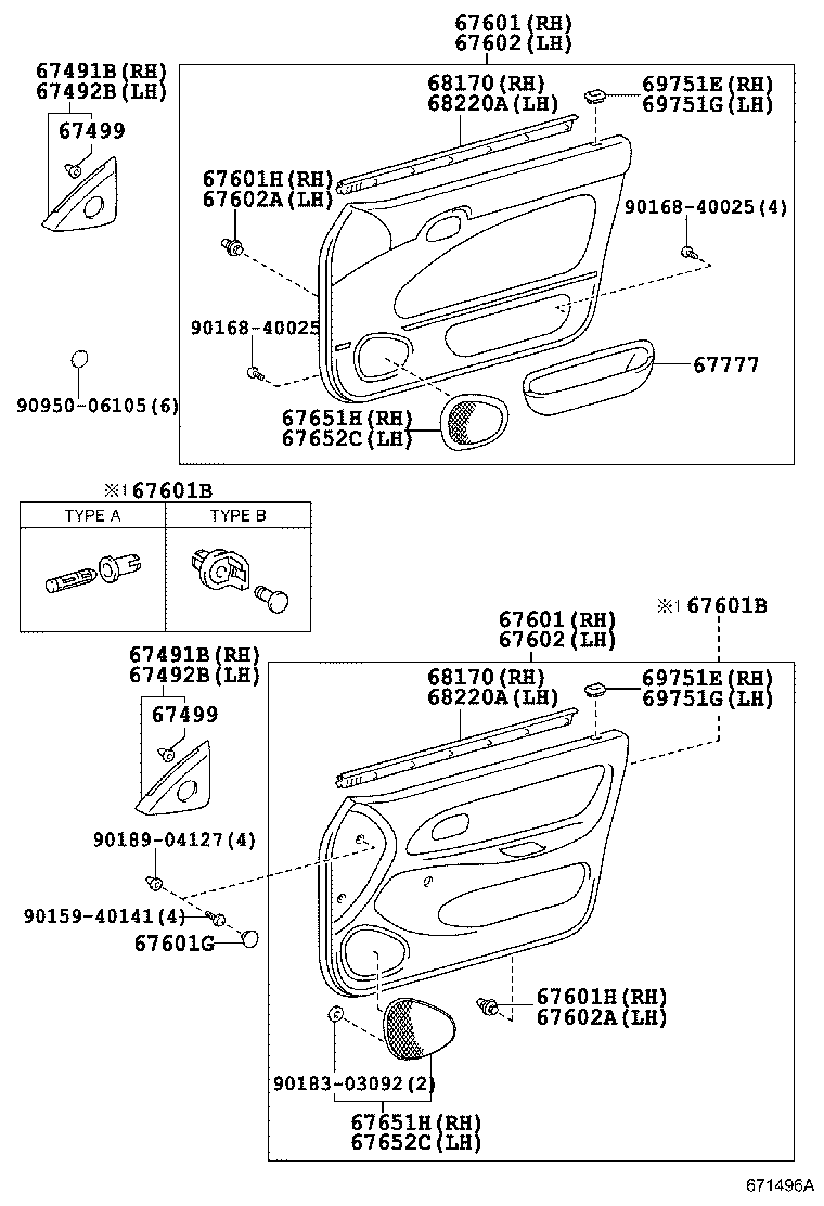 67862-12890 WEATHERSTRIP, FRONT DOOR, LH product image
