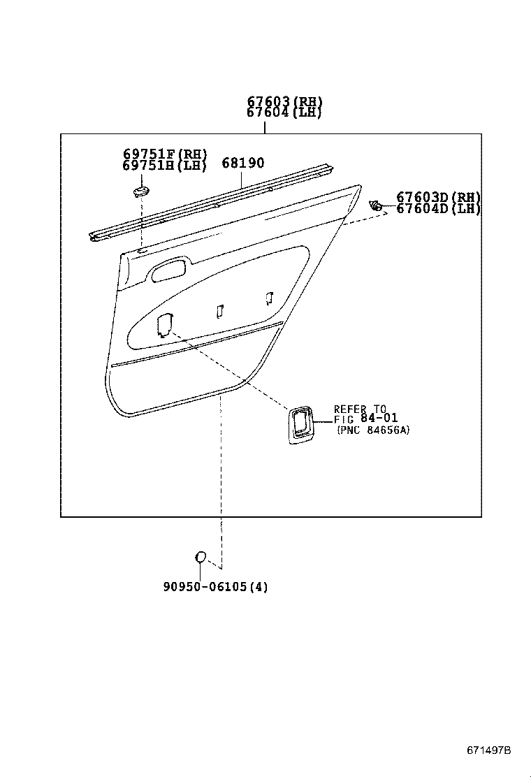 68104-12410 GLASS SUB-ASSY, REAR DOOR, LH product image