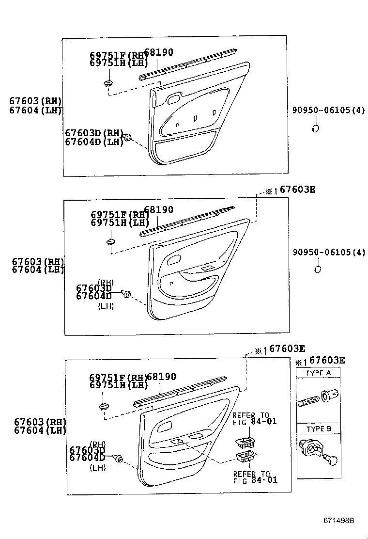 68104-12410 GLASS SUB-ASSY, REAR DOOR, LH product image